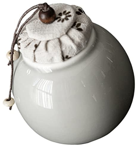 OFFSCH Ceramic Tea Canister Im Japanischen Stil Hochwertige Luftdichte Teedose Keramik Für Lose Tees Für Aufbewahrung Zu Hause Vintage-design Eisgrau