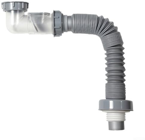 ARMYJY Flexible Drain Hose,Drain Fitting Pipe High-Temperature Resistant Stretchable Tube With Elbow Connector For Kitchen Sink