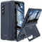 spoovcto for Samsung Galaxy Z Fold 4 Ständer Hülle mit Privatsphäre Bildschirmschutz, Scharnier Schutz, Displayschutzfolie, Schutzhülle Kratzfeste Dünn Case Cover Handyhülle für Samsung Z Fold 4 Blau