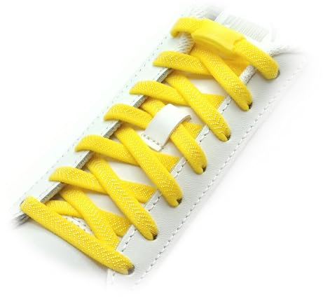 Originals Elastische Schnürsenkel ohne Binden, mit robustem einteiligem Verschluss – für Sneaker, Laufschuhe, Wanderschuhe & Sport – Unisex Schuhbänder für Herren, Damen & Kinder (44 Gelb)