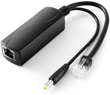 REVODATA PoE Splitter Gigabit 36W 12V/3A, DC 5.5 * 2.1mm Stecker PoE zu DC 12V/3A Ausgang, Gigabit Ethernet entspricht IEEE802.3bt, Plug and Play (PS5712BG)