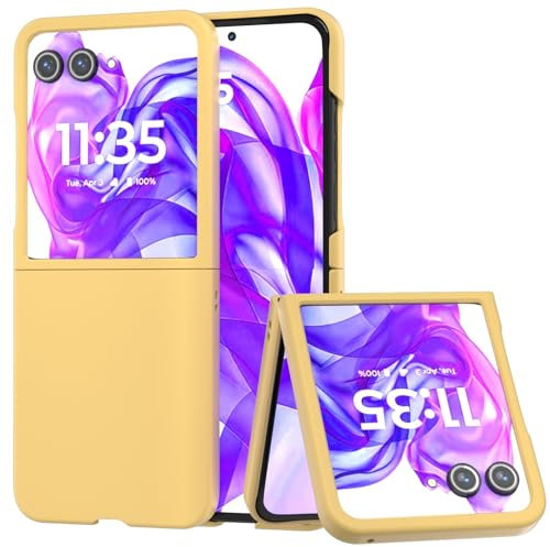 Schlank Hülle kompatibel mit Motorola Moto Razr 50 Ultra, Leichte Ultradünne Kratzfeste Hart PC Schutzhülle Skin für Razr 50 Ultra [Snap-on Case] (Gelb)