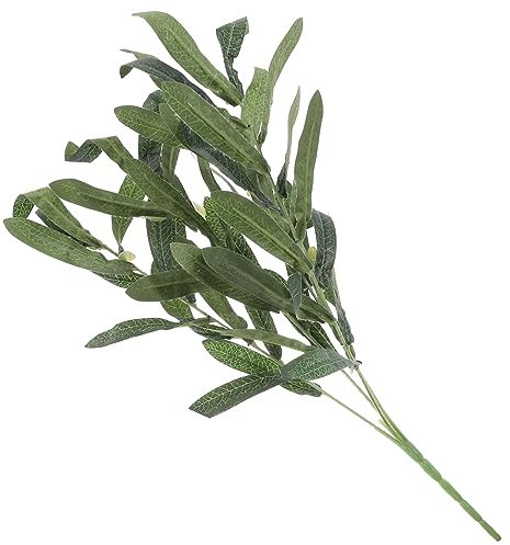 Gatuida 1 Pièce Rameau D'olivier Artificiel Citronnier Artificiel Palmier Artificiel Plante D'intérieur Fausse Olive Feuilles D'olivier Artificielles Faux Rameau D'olivier Green Plastique