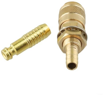 Raccordi per gas e acqua ad attacco rapido, diametro 10 mm, per impianti di lavorazione dei metalli (giallo)