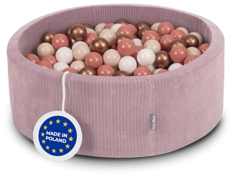 KiddyMoon Bällebad Kinder Schaumstoff 90X30cm/300 Bälle Für Baby Ab 1 Jahr