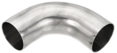 PATIKIL 3 Stück 90 Grad Edelstahl Rohrbogen, 105mm Außen Auspuffbogen, 304 Edelstahl-Winkelrohr Für Abgasrohr Treppengeländer HVAC