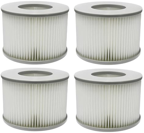 Mallez 4 Stück Ersatz Filterkartuschen für MSpa Filter, Ersatzfilter kompatibel mit Whirlpool MSpa Modelle, Filterkartusche Wasserfilter für Aufblasbare Pools,Heiße U-Boote und Spa