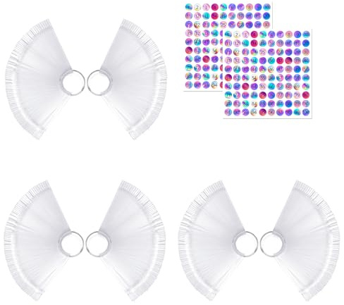 AiQInu 150 Pièces Nuancier Ongles, Présentoir Ongles Nuancier, Palette Maquillage Vernis à Ongles,Transparentes, Accessoire Ongle avec Autocollants Numérotés 1-150