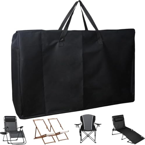 Klappstuhltasche, Aufbewahrungstasche für Liegestuhl, 71 x 29 x 105 cm, verstärkter Griff, platzsparendes Design, Tragetasche für Zelt, Rollstuhl, Yoga, Matte, Reisen und Outdoor, Schwarz