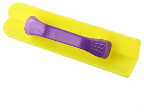 Cazzuola angolare da parete per finitura cartongesso, strumento angolare interno ed esterno in plastica per lavori di cemento, design giallo e viola, 30 x 5,5 cm (angolo interno)