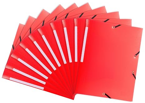 Exacompta - Ref 55805E - Opaque PP Elasticated 3-Flap Folders - Suitable for A4 Documents, 0.5mm Polypropylene, Spine Label, Suitable for Confidentiality - Red