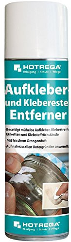 HOTREGA Aufkleber und Klebereste Entferner mit Orangenduft 300ml | Spezialreiniger zur mühelosen Entfernung sämtlicher Klebstoffarten