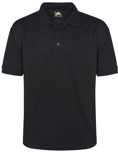 ORN Black Polo Shirt for Men Adult - Short Sleeve Workwear | UK Casual Smart Tops for Men, Professional Work Wear - 1150 Eagle - 4XL