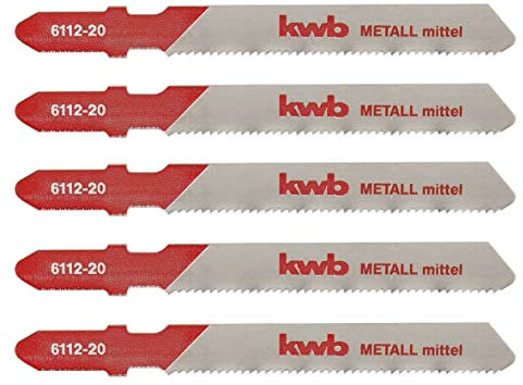 kwb Lame per seghetto alternativo Profi-Pack per metallo 611225 (medie, HSS, codolo a camma singola, T118A) ad es. per Einhell RT-JS 85