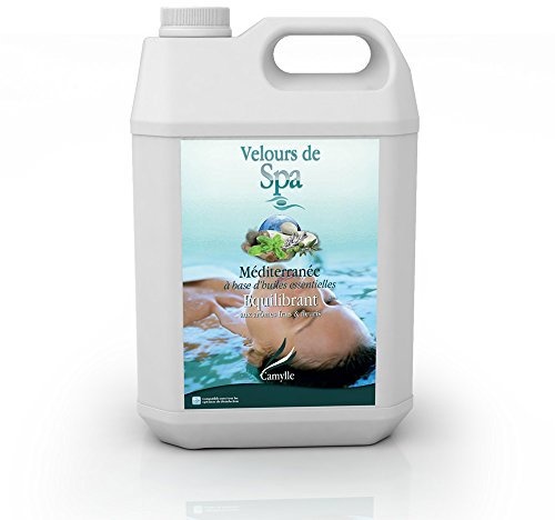 Camylle - Velours de Spa Méditerranée - Fragrance à base d'Huiles Essentielles 100% Pures et Naturelles pour Spa - Equilibrant aux arômes frais et fleuris - 5000ml