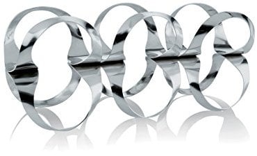 Alessi Schleifenband Flaschenregal, Edelstahl, Silber, 3 x 16 x 4.5 cm