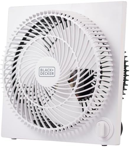 Black & Decker 9 Inches Frameless Tabletop Box Fan, White