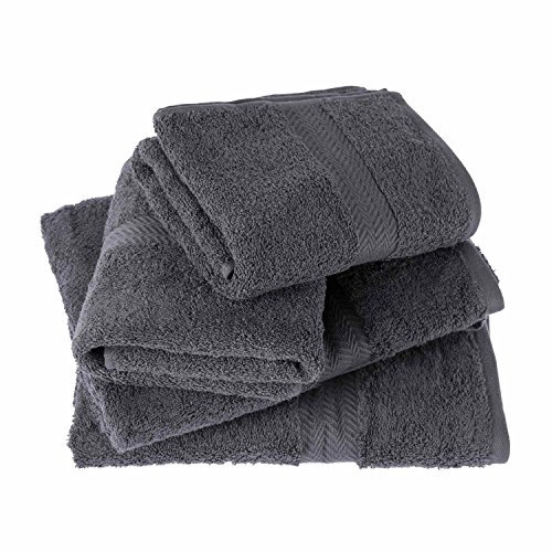 Homescapes 4-TLG. Luxus Handtuch-Set schiefergrau, 100% ägyptische Baumwolle, 2 Handtücher & 2 Duschtücher, 500 g/m² – weich, saugfähig & schnelltrocknend