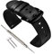 VINBAND Unisex Nylon Uhrenarmband mit Edelstahl Silberne Schnalle (20mm, Schwarz)