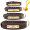 Mihqy Personalized Custom Leather Dog Collar with Engraved Name Phone Number -Engraved Dog Collars for Small Medium Large Dogs - M