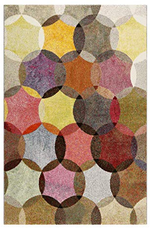 Teppich Bunt Kurzflor für Wohnzimmer Schlafzimmer Flur Kinderzimmer Esprit Home MODERNINA das Original (80 x 150 cm)