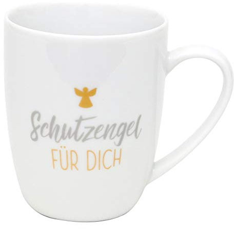 ***Kaffeebecher/Tasse aus Porzellan, Motiv: Schutzengel für dich. Größe H/Ø: 9,8 x 8,2 cm, Fassungsvermögen 250 ml, Spülmaschinengeeignet.