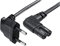 5m Euro Netzkabel C7 Fernseher Stromkabel, Kabel Gewinkelt Netzstecker auf Euro 8 Doppelbuchse Kleingerätekabel für Wireless Boxen, TV, Blu-Ray, Radio, Netzteile schwarz