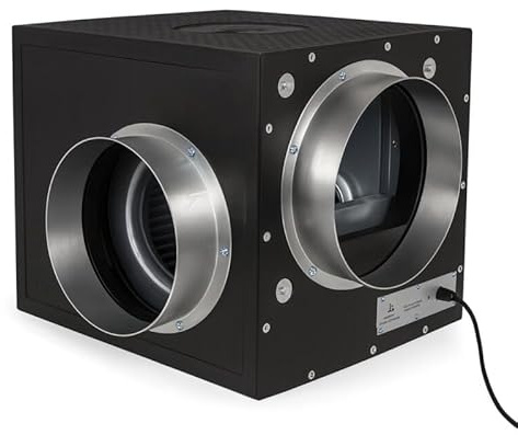 Weedness Grow Abluft Isolierte Absaugbox 550 m3/h - Abluftventilator Rohrventilator Lüfter Growzelt Axiallüfter Rohrlüfter