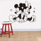 Wandaufkleber PVC Abnehmbarer Wandtattoo Wandaufkleber Kreative Dekoration Aufkleber Sitzen Mickey Minnie Flower Family Nette Maus und Herz Wandbild 58X70Cm
