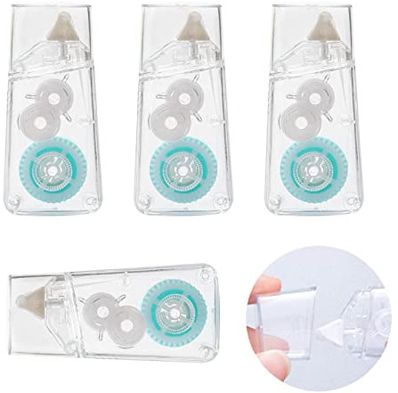 Zueyen 4-Pack kleberoller doppelseitig permanent Klebt Schnell, Sauber und Dauerhaft,Selbstklebender Klebespender,Hervorragende Klebeleistung,Bandlänge 5 m,Bandbreite 5 mm