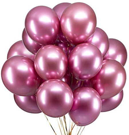 Globos Metálicos Rosa de 12 Pulgadas Globos de Látex Decorativa 50 Piezas para Decoración de Fiesta Festival Compromiso Boda Cumpleaños