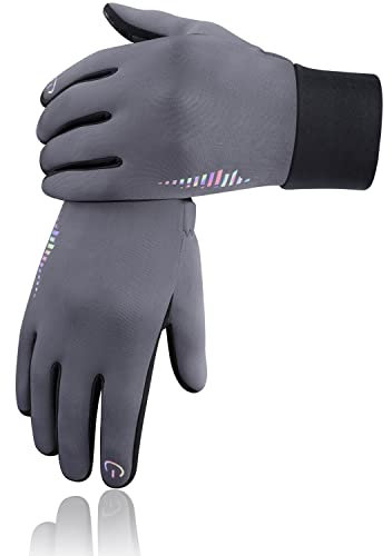 SIMARI Kinder Handschuhe Thermo Winterhandschuhe Fahrradhandschuhe Laufhandschuhe Anti-Rutsch Touch Screen Skifahren Outdoor Sport für mädchen Jungen 2-11 Jahre SMRG106 (Grau M)