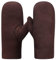 Harssidanzar Damen Fäustlinge Handschuhe,Winter Warme echte Wildleder Lammfell Shearling Fäustlinge Lederhandschuhe KL026EU,Braun,Größe XL
