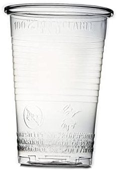 Commerline 100 Stück Plastikbecher 0,4L Trinkbecher, Plastik Transparent Becher, Partybecher, Kunststoffbecher, Wasserbecher Ausschankbecher