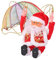 ACMEDE Père Noël Parachutiste à Piles Musical à Suspendre Électrique Somersault Jouet Cadeau pour Enfants Ornement Décoration pour La Fête De Noël Sapin