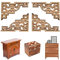 4 piezas Adornos Madera Tallada Madera Aplique de Puerta Sin Pintar de Esquina Aplique de puerta sin pintar de esquina Madera Tallada Onlay Madera Calcomanias para cama puerta armario vestido