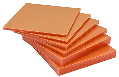 2piezas 8mm×200mm×200mm Placa plana de resina novolak placa de madera contrachapada eléctrica naranja