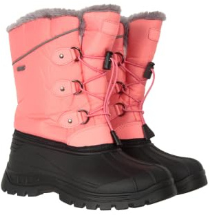 Mountain Warehouse Bottes de Neige Whistler pour Enfant - Résistantes à la Neige, Chaudes, Respirantes, Semelle Durable & à Haute adhérence -Idéales en Hiver Corail 30.5