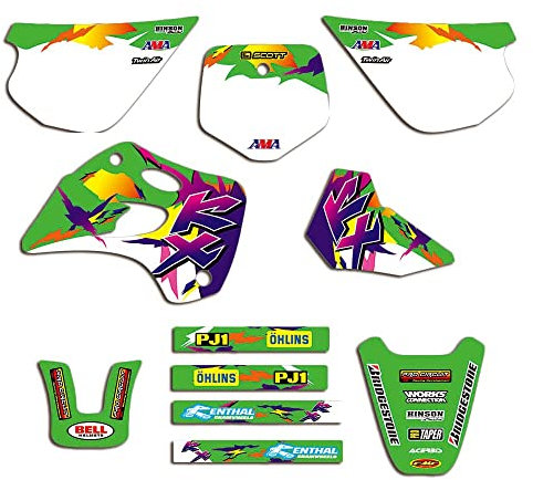 ENARUI Grafiche Adesivi Compatibili con Kawasaki KX 80 KX80 1995 1996 1997 1997 e Numero Personalizzato Gratuito