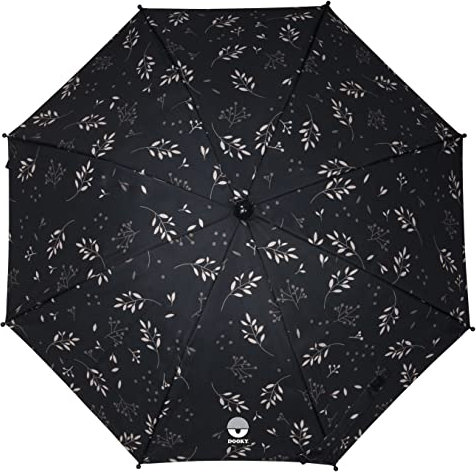 Dooky - Sonnenschutz Kinderwagen & Buggy UPF 50+ Sonnenschirm, Sonnensegel für Kinder & Baby- Durchmesser 76 cm - 100% Polyester - Kinderwagen Zubehör UV-Schutz - Romantic Leaves Black