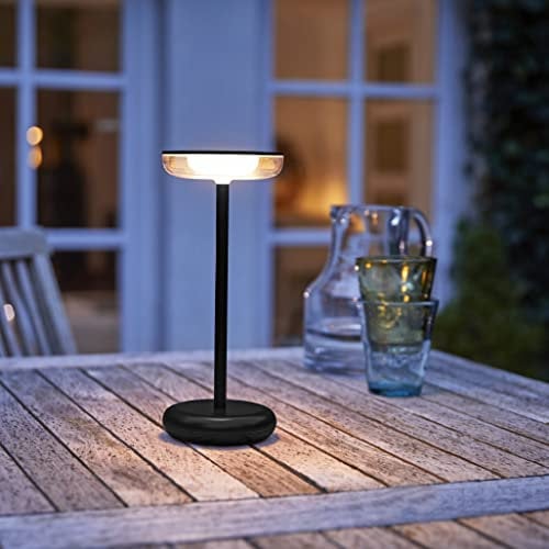 Northpoint LED Design Akku Tischlampe Slim dimmbar für Innen und Außen mit 1800 mAh Akku (schwarz)