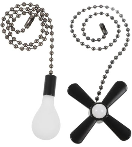 DOITOOL 2st Fan-licht- Hänger Für Deckenventilatoren Verlängerung Der Fankette Fan-ketten- Kristall-fan-pull-kette Deckenleuchte Zugkette Lampe Glas Hängende Kette Runden