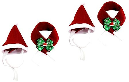POPETPOP 2-teiliges Set Weihnachtshundekostüme Lustiges Hundekostü Haustiermütze Schal Lustige Tiermütze Katze Santa Kostü Hundemütze Haustier-weihnachtskleidung Katzenhut Die Katze Suite