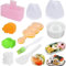 10 Pcs Onigiri Mold Set, Rice Mold Musubi Maker Kit, Non Stick Spam Musubi Press Rice Ball Mold Shaker Donut Shaper Sushi Maker Tool for Kids Bento Lunch and Home DIY