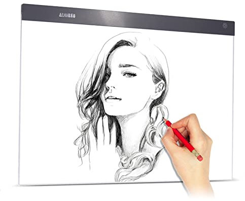 ERYUE Elektronisches Zeichenbrett,A2 Große ultradünne LED Light Pad Box Malerei Tracing Panel Copyboard Stufenlos einstellbare Helligkeit USB Powered für Cartoon Tattoo Tracing Bleistiftzeichnung