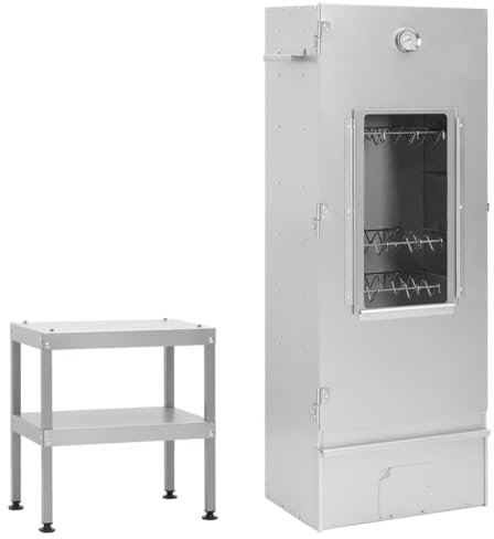 Festnight Räucherofen Edelstahl Räucherschrank mit Holzspänen Smoker Metall Reifeschrank für Fisch Fleisch Würstchen Räucherzubehör Räucherkammer