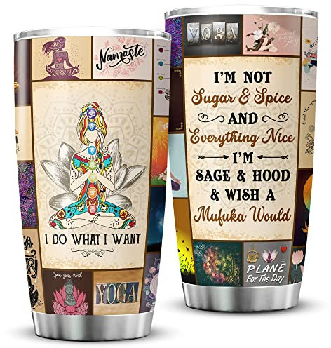 Skinny Tumbler 590ml Thermo Cup Eco-Friendly Tumbler for Christmas Dad Valentine's Day Yoga Quilt