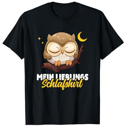 Mein Lieblings Schlafshirt – Nachthemd Schlafanzug Eule Uhu T-Shirt