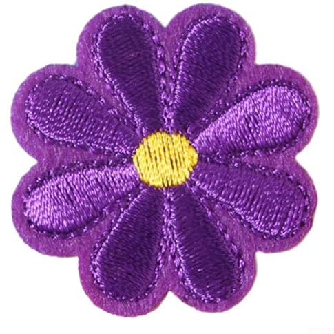 Daisy Flower Patch, Daisy Flower Applique Patches, Daisy Flower Embroidered Patches For Embroidery Repair DIY Crafts T-Shirt Pants Bags Hat Jeans (Deep Purple)