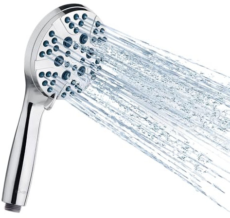Lokby 8 Settings Shower Head High Pressure - Water Saving System 28% Less Water with High Pressure Shower Heads - Low Pressure Shower Head - Anti-Clog Nozzles Prevent Build Up - G1/2 Connection